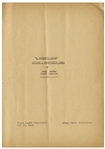 Moe Howard's Signed 32pp. Script Dated May 1942 for The 1943 Three Stooges Film ''Back From the Front'', With Working Title ''A Sailor's Mess'' -- Signed by Moe on Cover -- Very Good Condition
